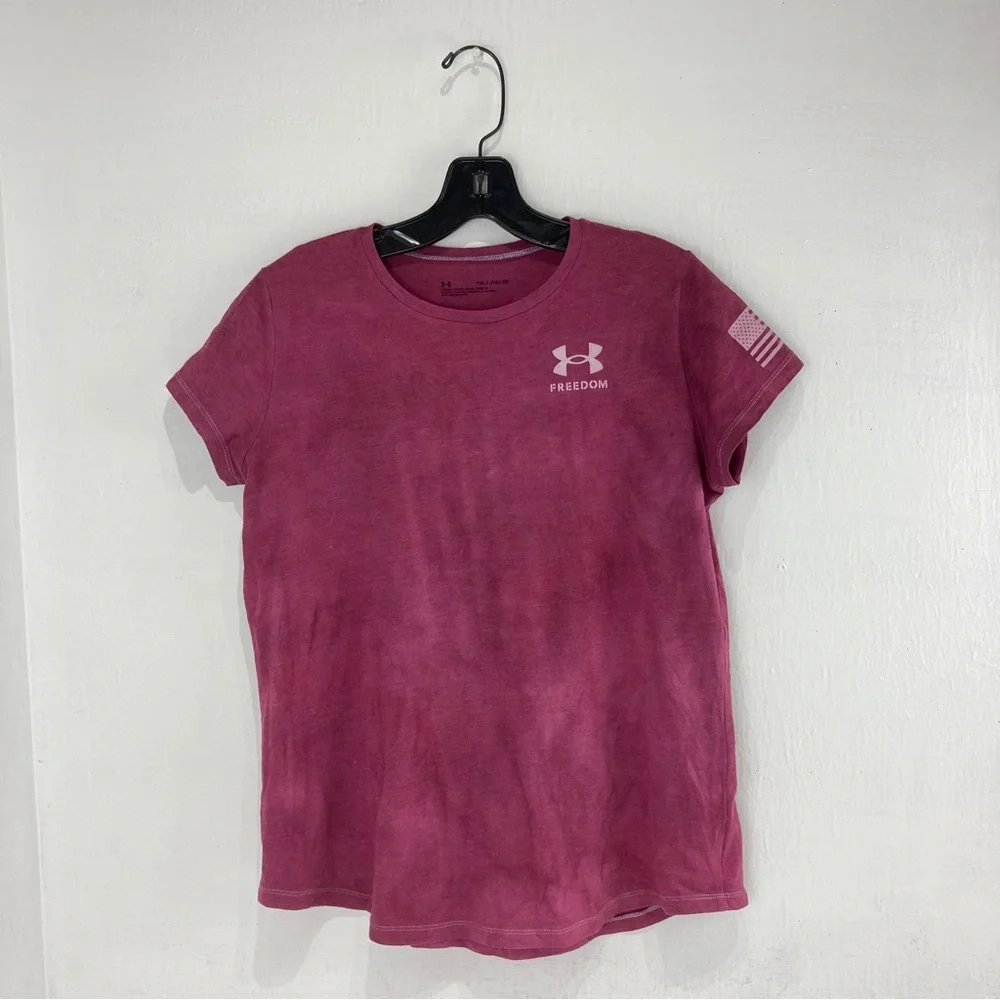 Under Armour Girls' UA Freedom Flag Foil tyedye T-Shirt YXL